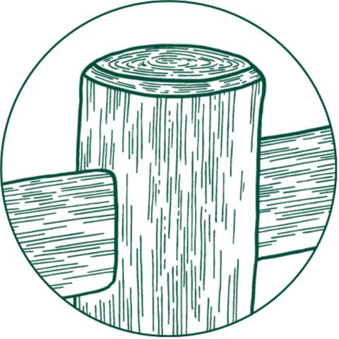 De Sutter Naturally | Houten omheiningen voor weides | Ontdek Massive: de typische ronde, robuuste paal | Glad, geïmpregneerd of gecreosoteerd hout 